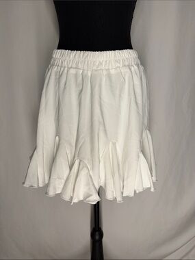 White Ruffle Mini Skirt